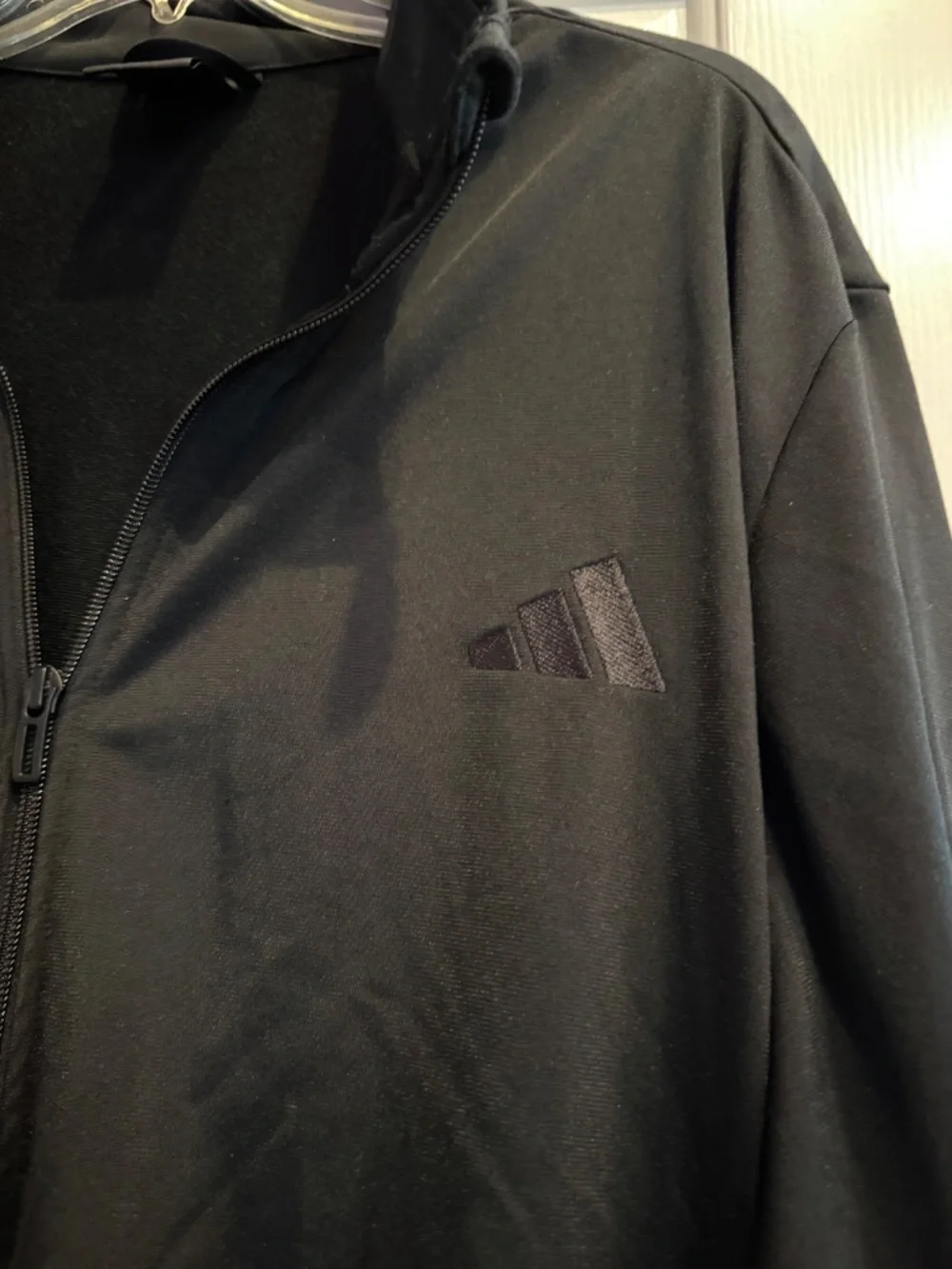 Adidas black, zipped, XXL, track top